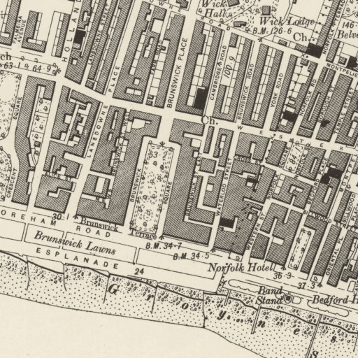 Historic Ordnance Survey map of Brunswick Square, Hove